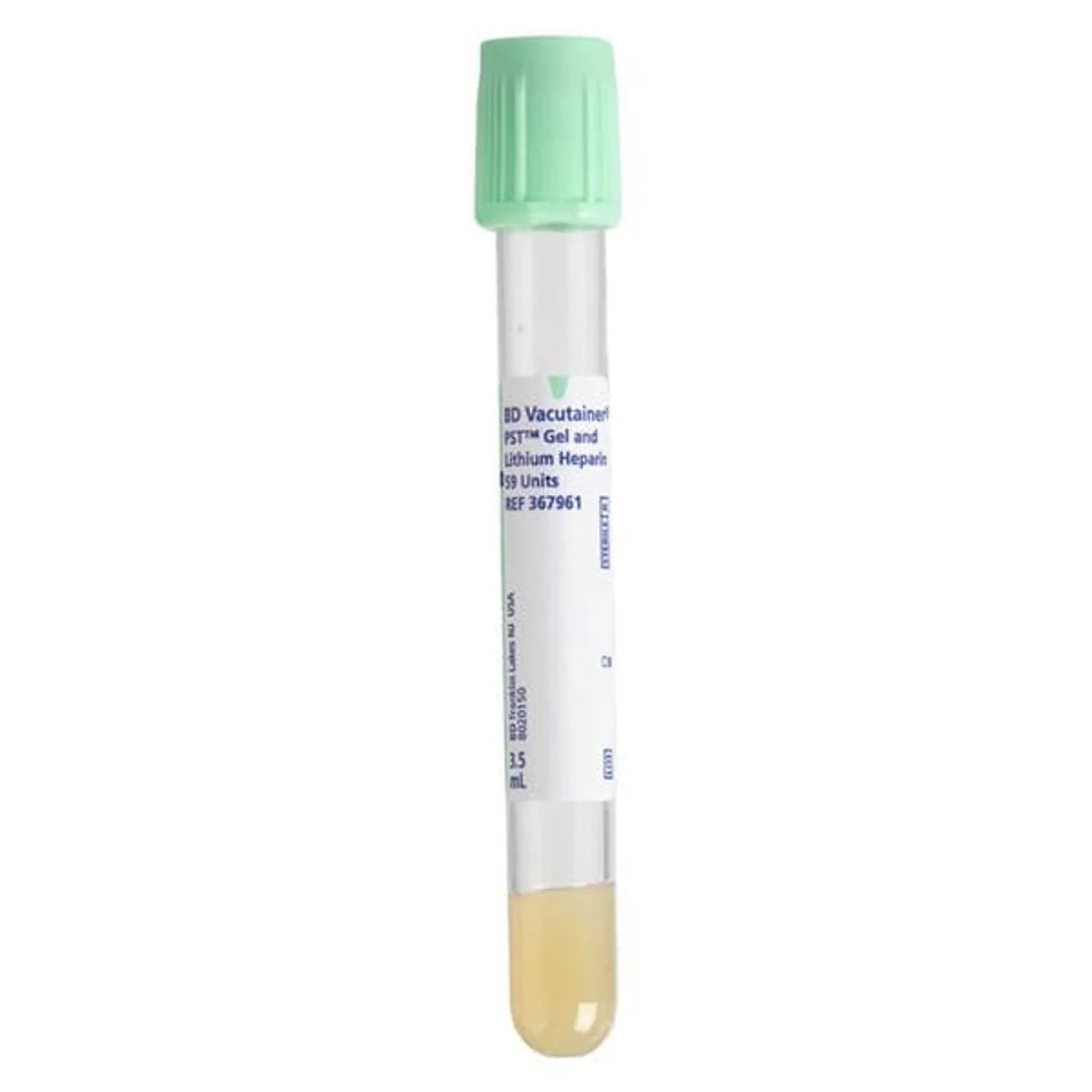 3.5mL BD Vacutainer Blood Collection Tubes with PST Lithium Heparin (Light Green)