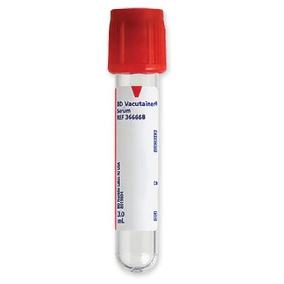 3mL BD Vacutainer Blood Collection Tubes with Conventional Closure (Red)