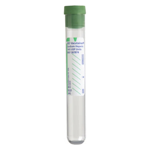 10mL BD Vacutainer Blood Collection Tubes with Sodium Heparin (Green)