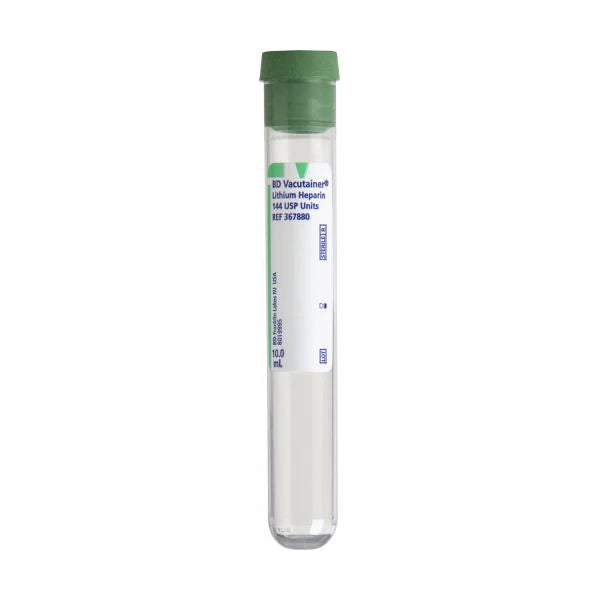 10mL BD Vacutainer Blood Collection Tubes with Lithium heparin (Green)