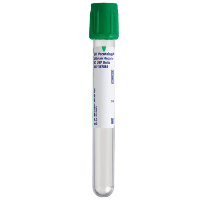 6mL BD Vacutainer Blood Collection Tubes with Lithium Heparin (Green)