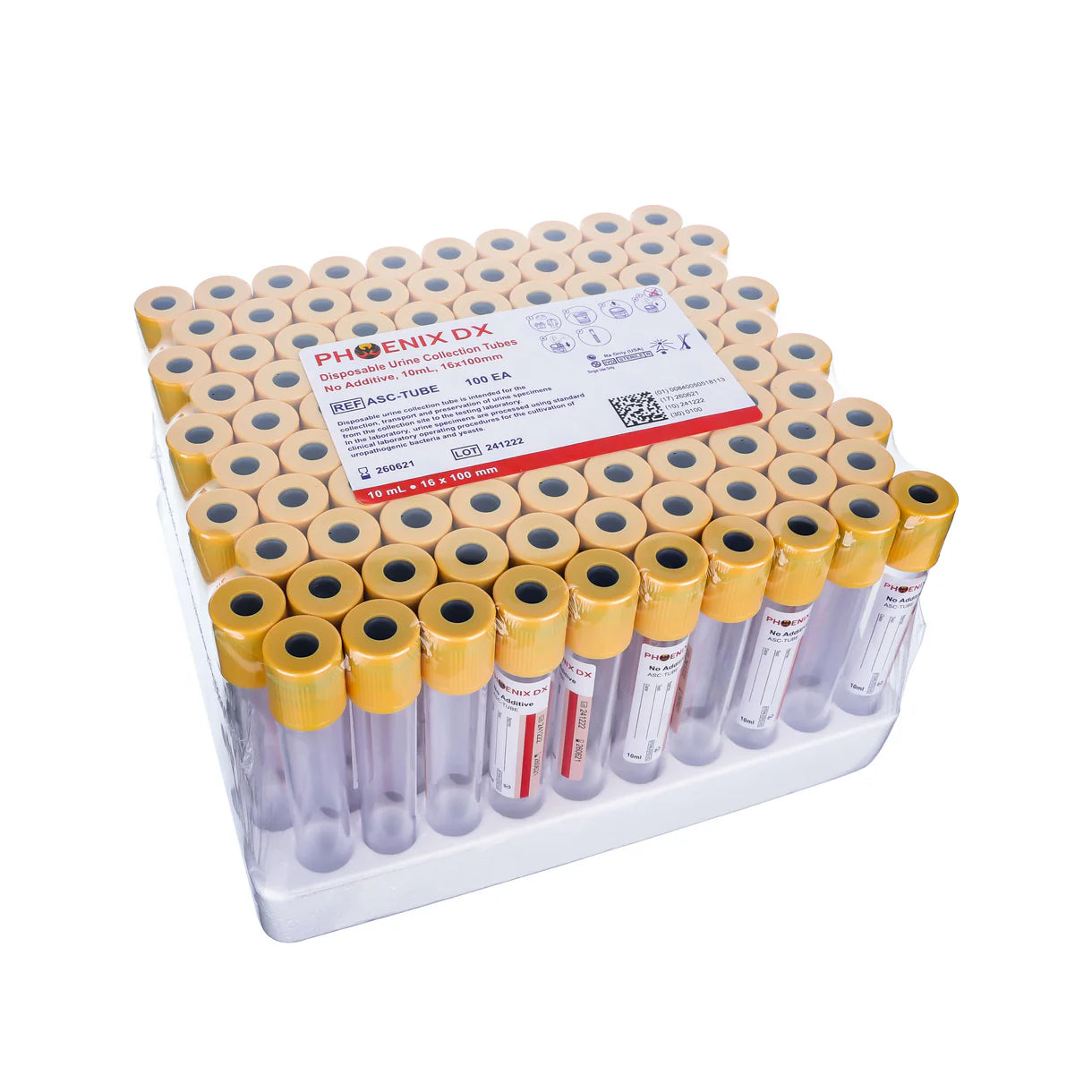 10 mL Urine Boric Acid Tube - Case of 100